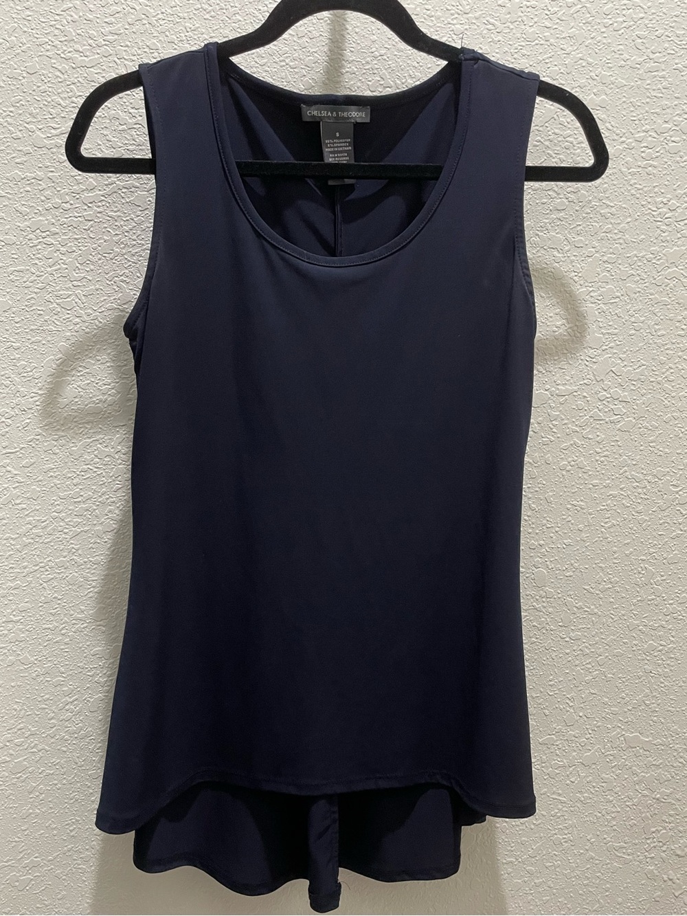 Chelsea & Theodore Dark Navy Layered Hem Scoop Tank